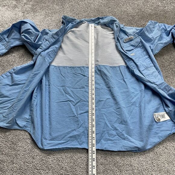 Columbia PFG Shirt Mens XL Blue Button Down Long Sleeve Outdoor Fishing Casual - Picture 7 of 16